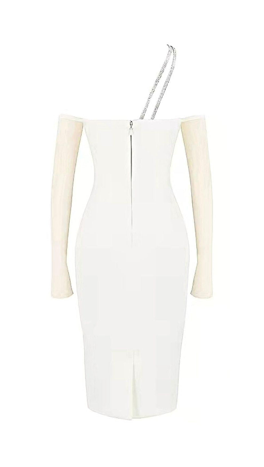 CUT OUT BODYCON MIDI DRESS IN IVORY