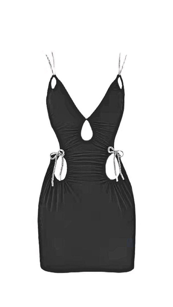 AIIZIE CUT OUT BODYCON MINI DRESS IN BLACK - product image