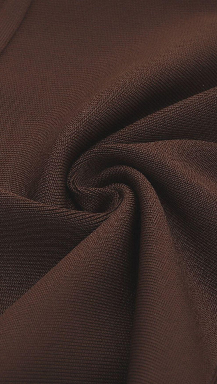 STRAPLESS BANDAGE MINI DRESS IN BROWN