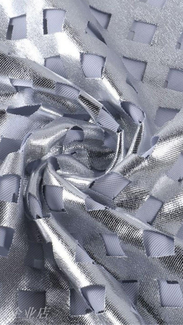 AIIZIE CUT OUT MINI VODYCON DRESS IN SLIVER - product image