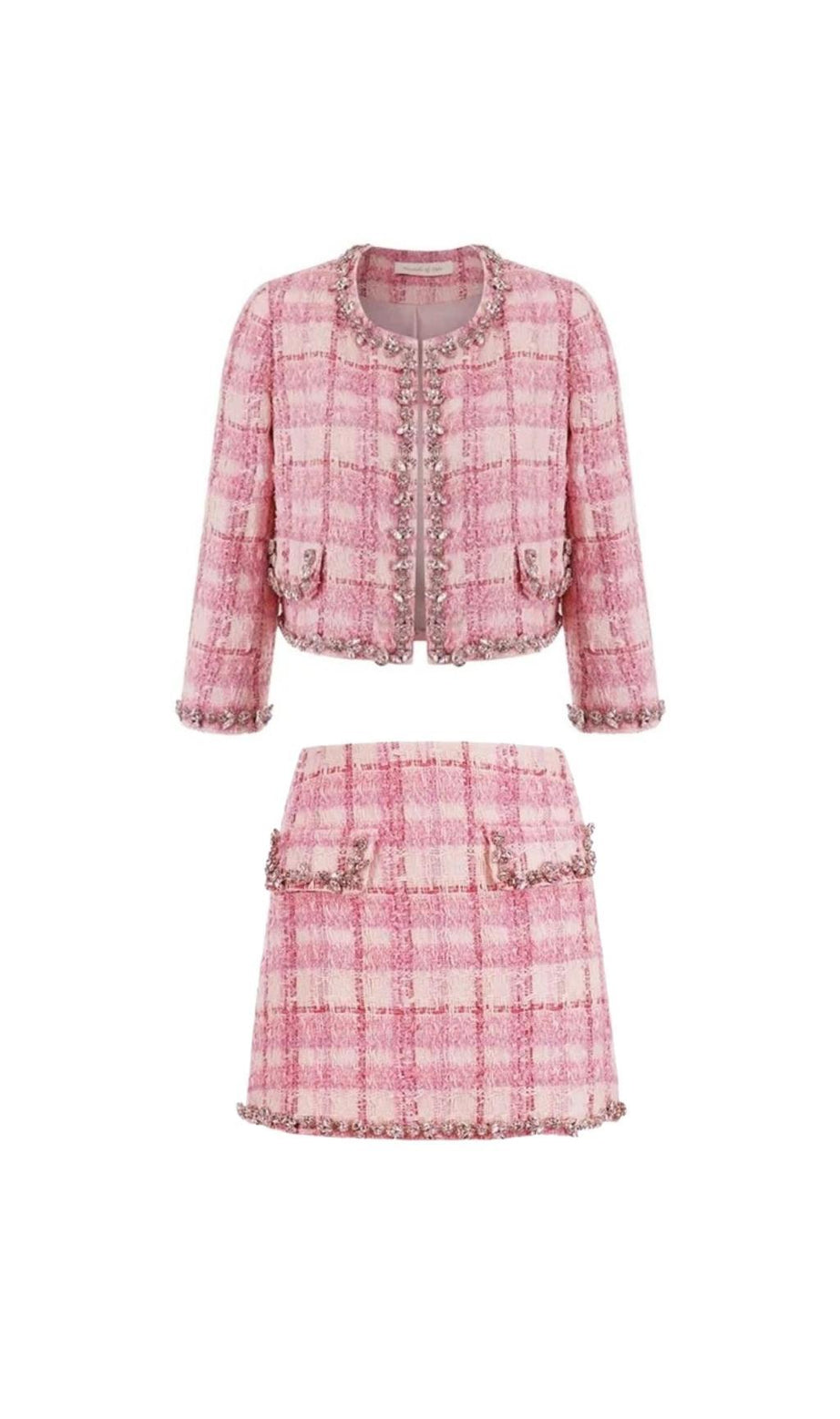 COMPLETO IN LANA ROSA