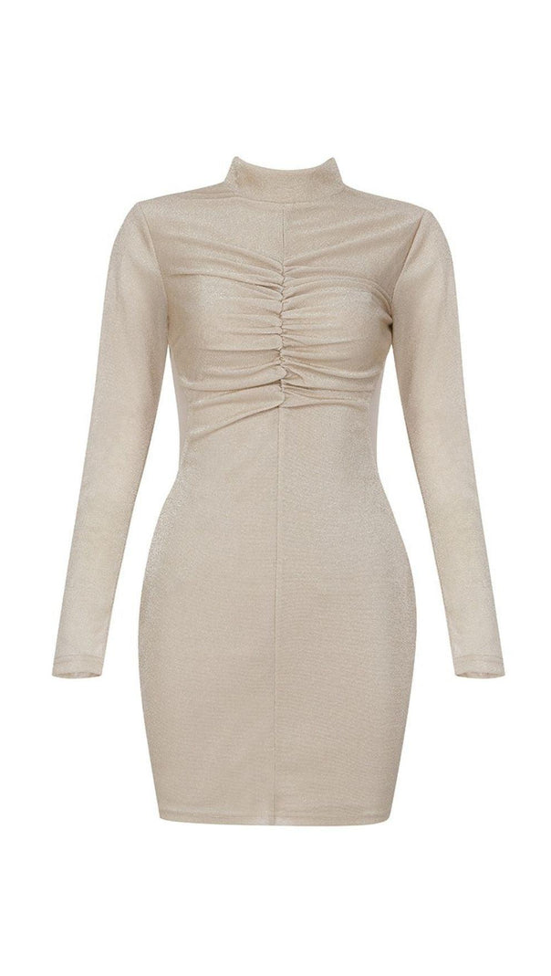 AIIZIE KHAKI RUCHED MINI DRESS - product image