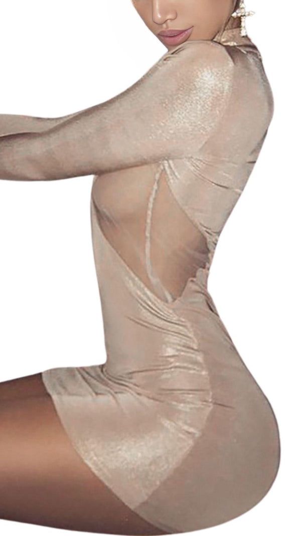 AIIZIE KHAKI RUCHED MINI DRESS - product image