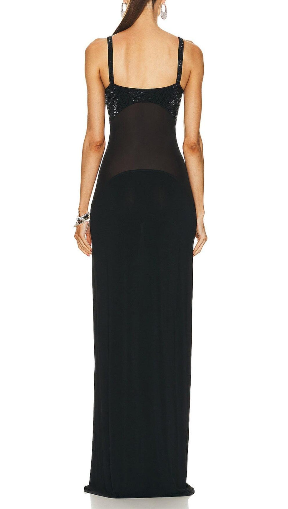 BLACK CRYSTAL EMBELLISHMENT SUSPENDER TILDE GOWN