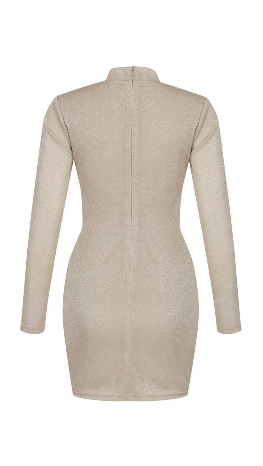 KHAKI RUCHED MINI DRESS