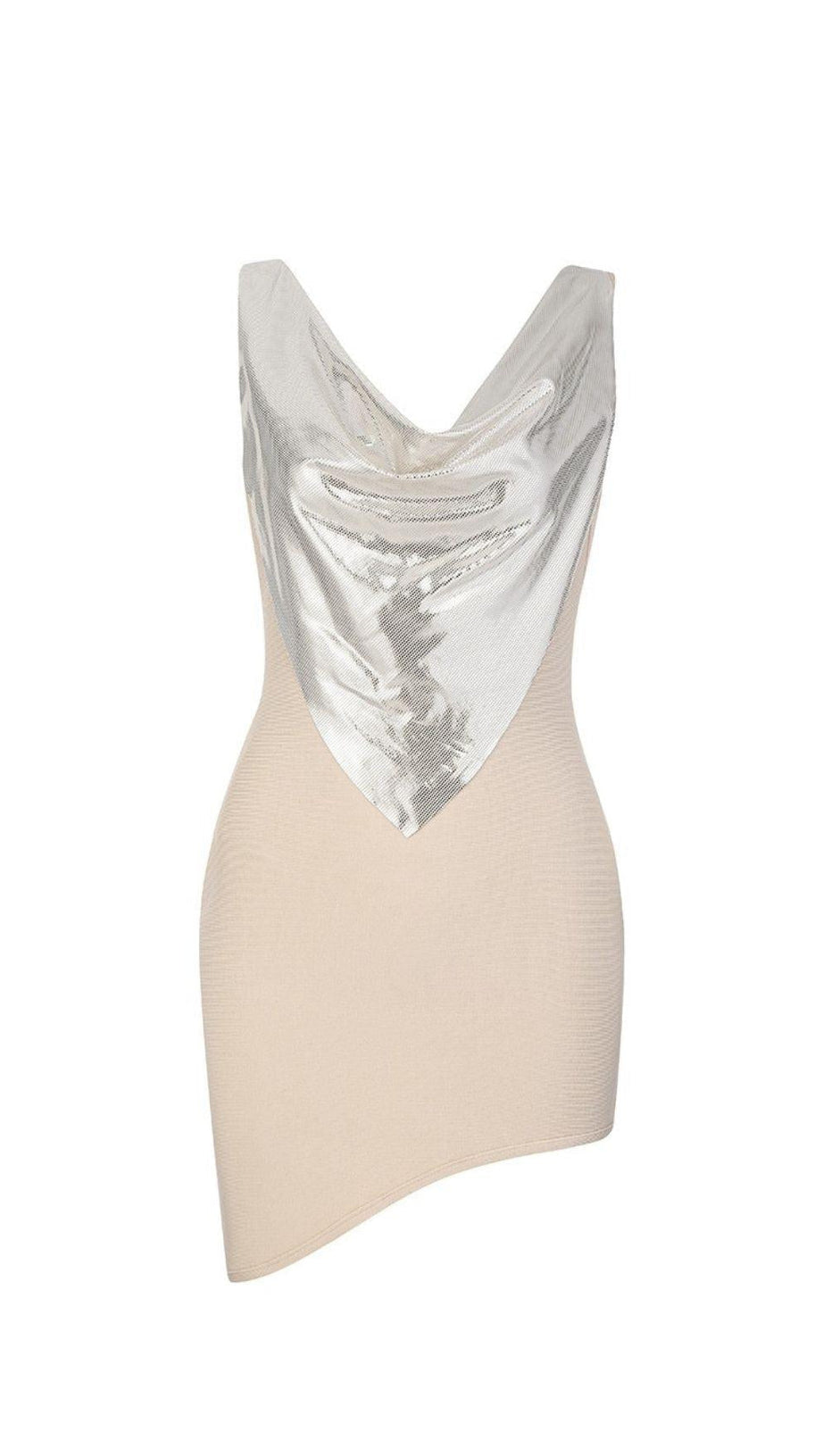 SEQUIN ASYMMETRIC BANDAGE MINI DRESS