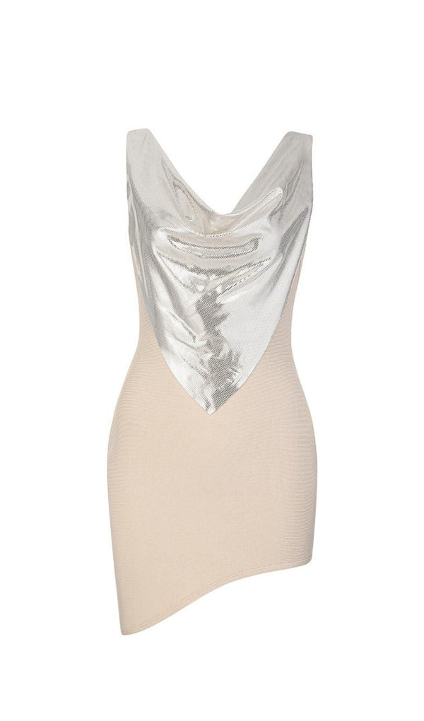 SEQUIN ASYMMETRIC BANDAGE MINI DRESS