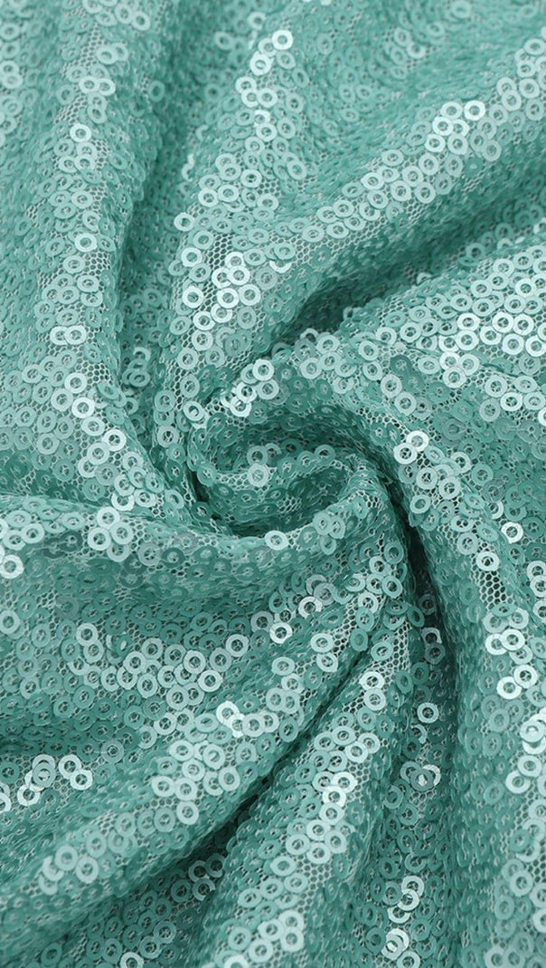 AIIZIE TURQUOISE SEQUIN SPLIT MIDI DRESS - product image