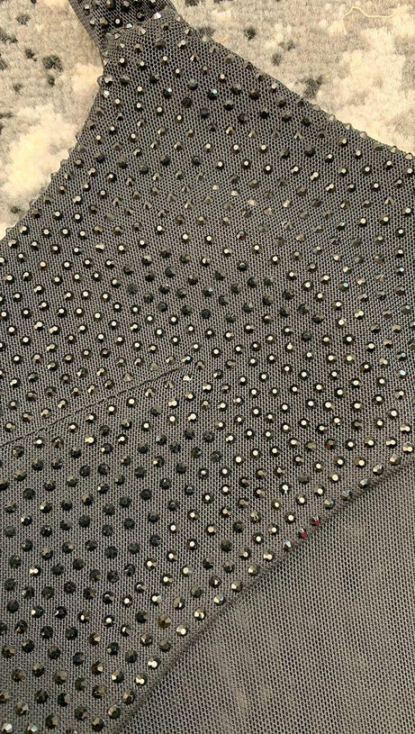 BLACK CRYSTAL EMBELLISHMENT SUSPENDER TILDE GOWN