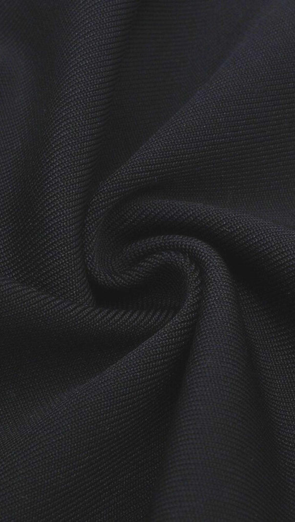 AIIZIE LONG SLEEVE BANDAGE MIDI DRESS IN BLACK - product image