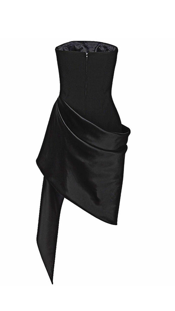 AIIZIE RUCHED MINI DRESS IN BLACK - product image