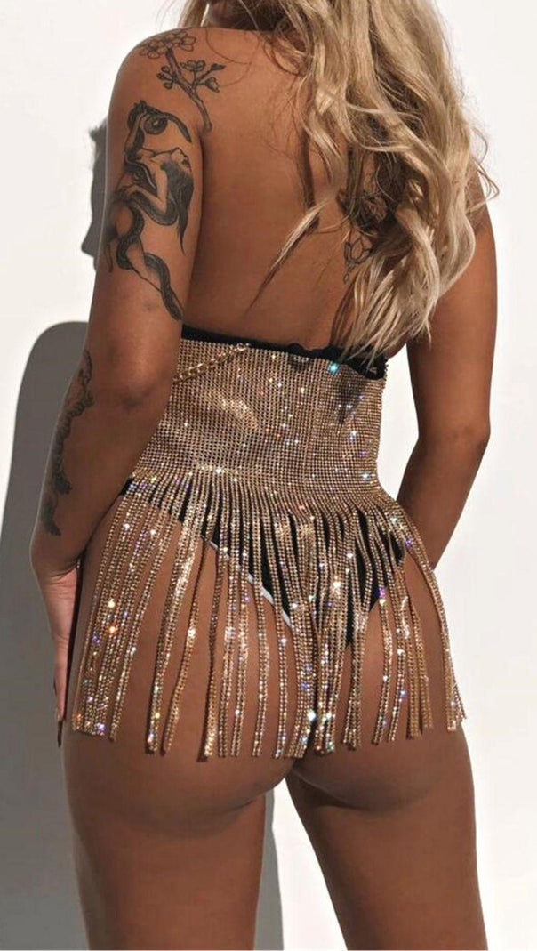 AIIZIE SEQUIN CRYSTAL MINI SKIRT - product image