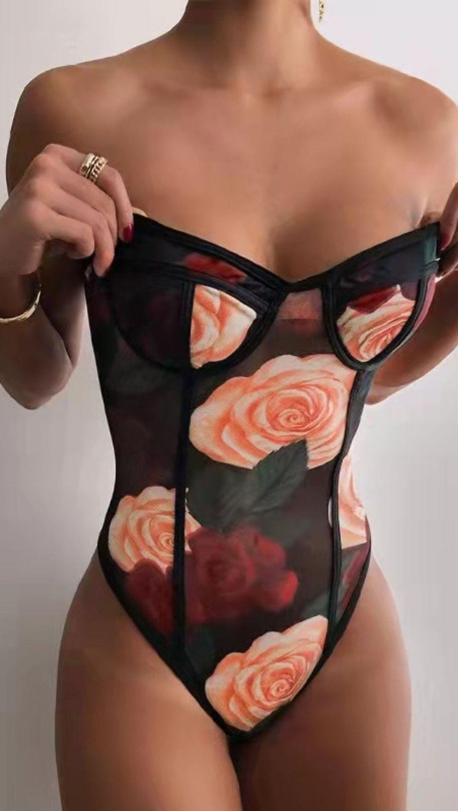 FLOWER PRINT BODYSUIT