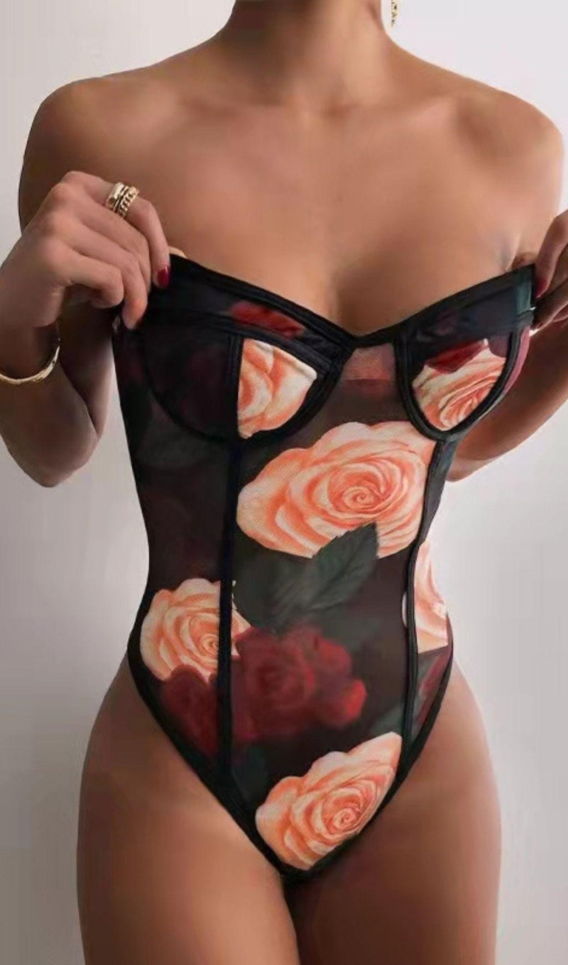 FLOWER PRINT BODYSUIT