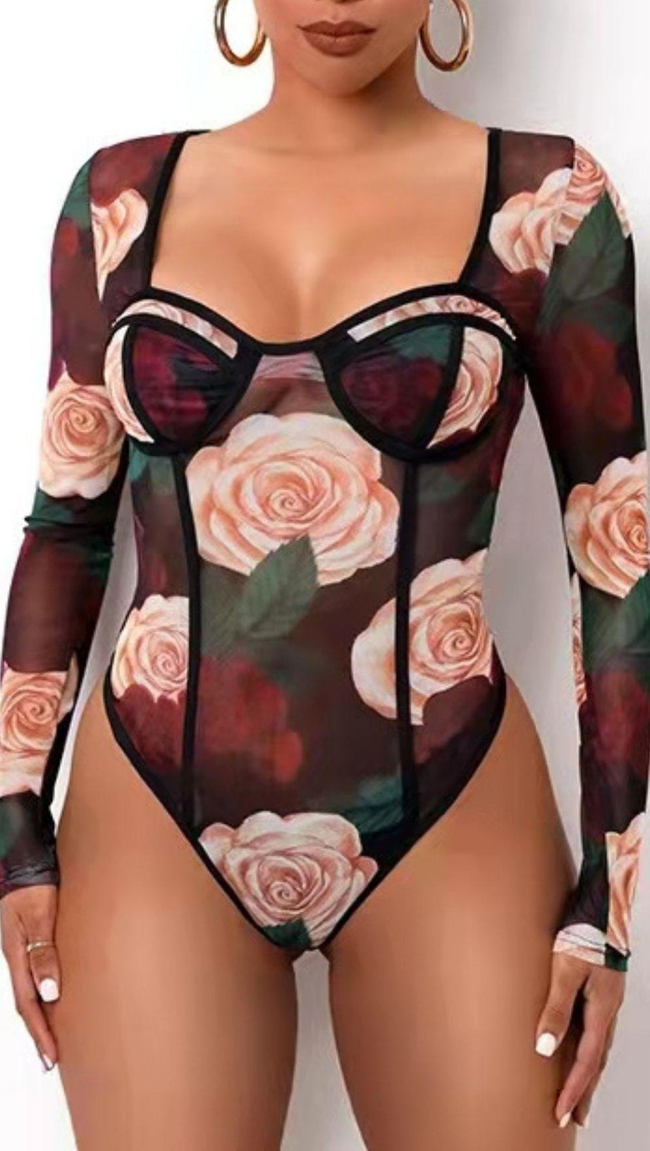 FLOWER PRINT BODYSUIT