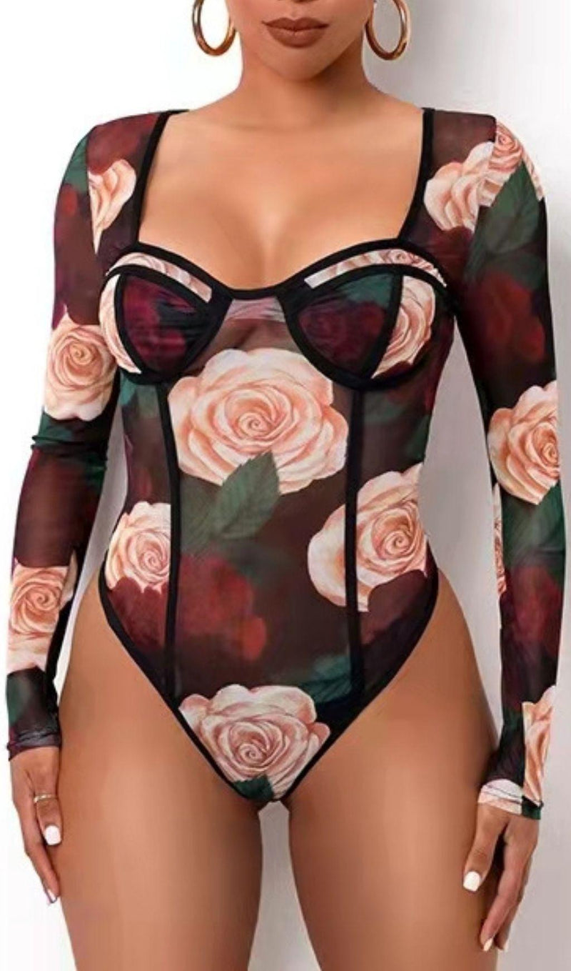 FLOWER PRINT BODYSUIT