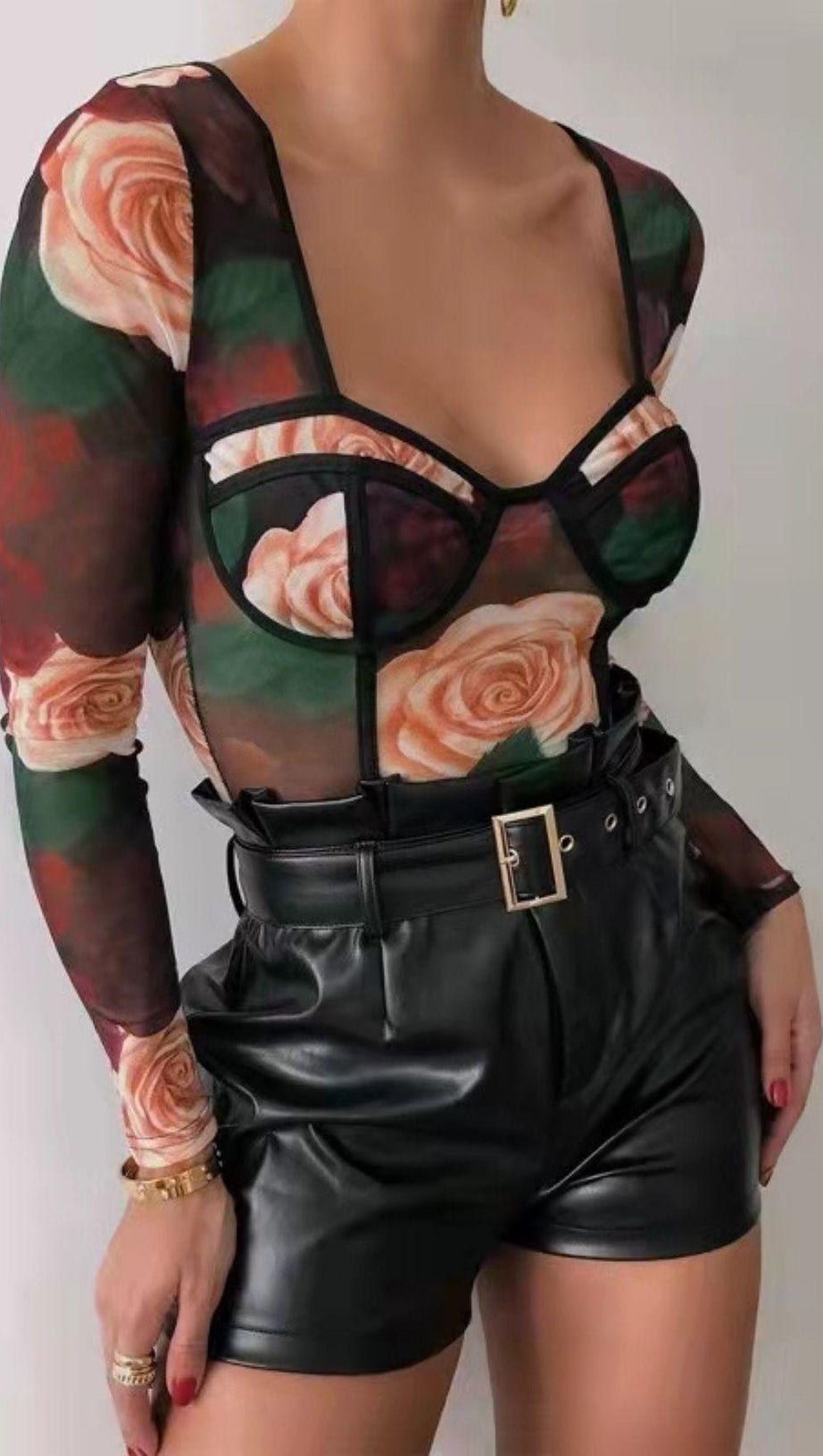 FLOWER PRINT BODYSUIT