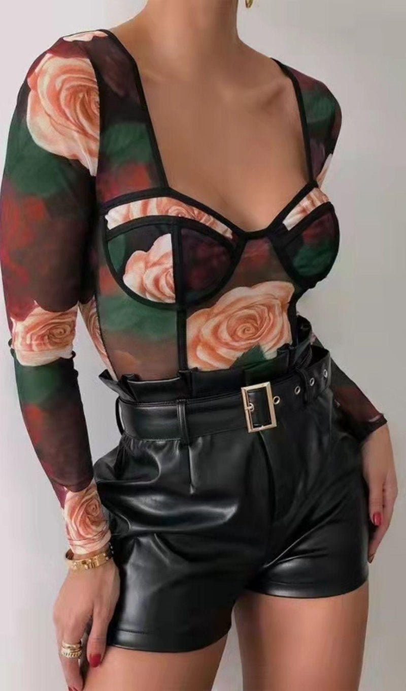 FLOWER PRINT BODYSUIT