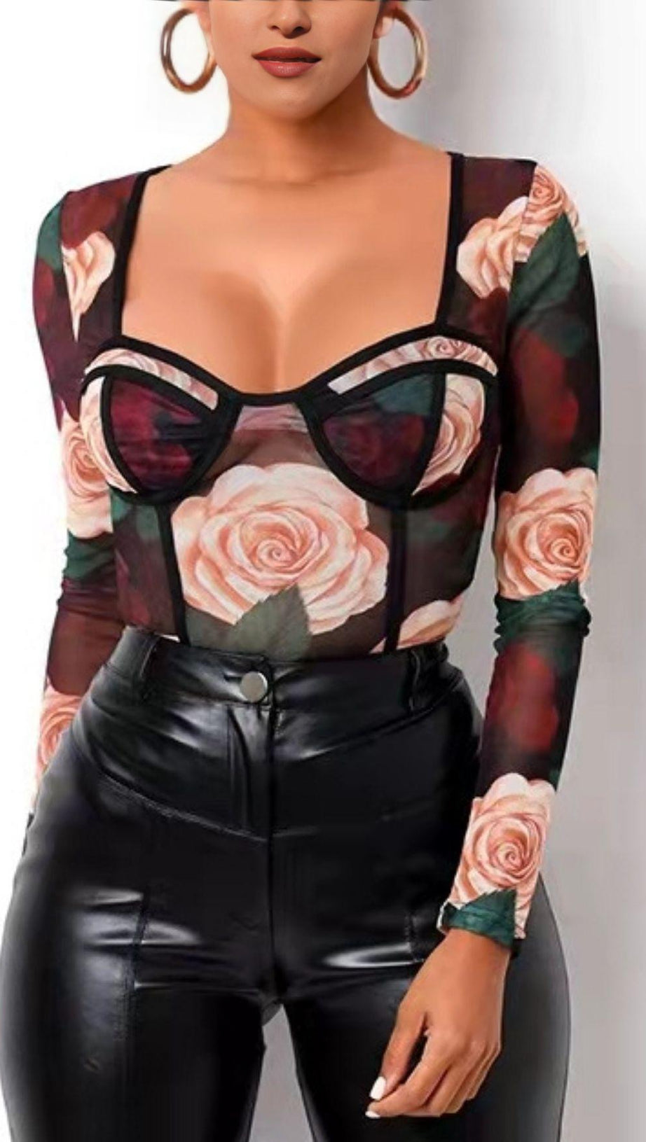 FLOWER PRINT BODYSUIT