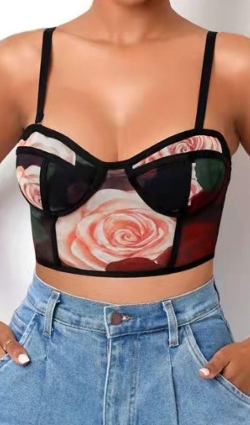 FLOWER PRINT BODYSUIT