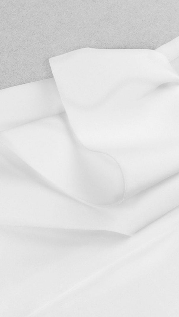 AIIZIE OFF SHOULDER BANDAGE MIDI DRESS IN WHITE - product image