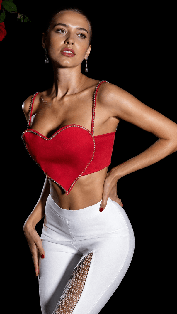 AIIZIE ORIANA DIAMOND HEART MINI TOP - product image