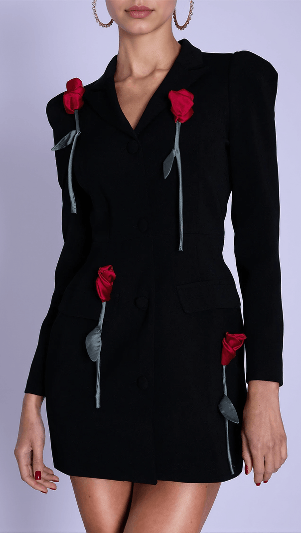 AIIZIE FRISA 3D FLORAL BUTTON POCKET BLAZER - product image