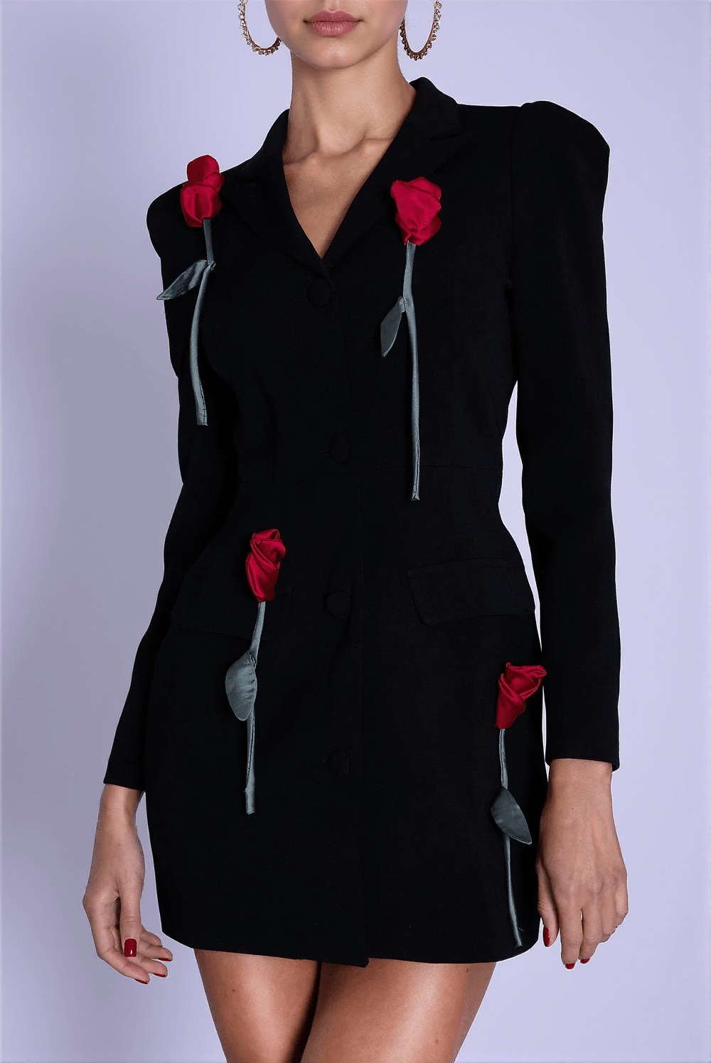 BLAZER CON TASCHE CON BOTTONI FLOREALI 3D FRISA