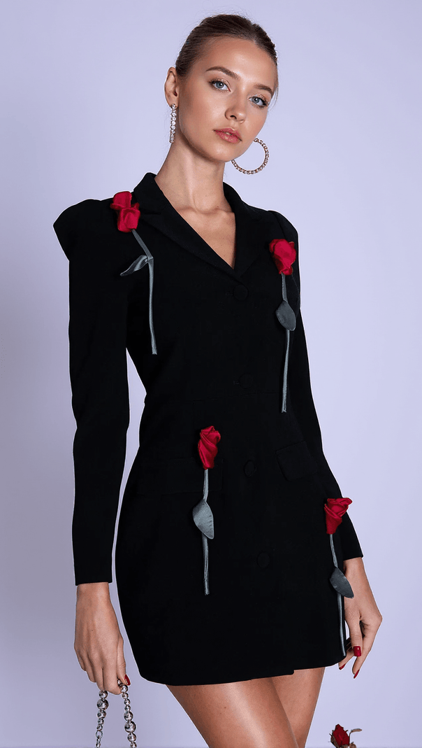 AIIZIE FRISA 3D FLORAL BUTTON POCKET BLAZER - product image