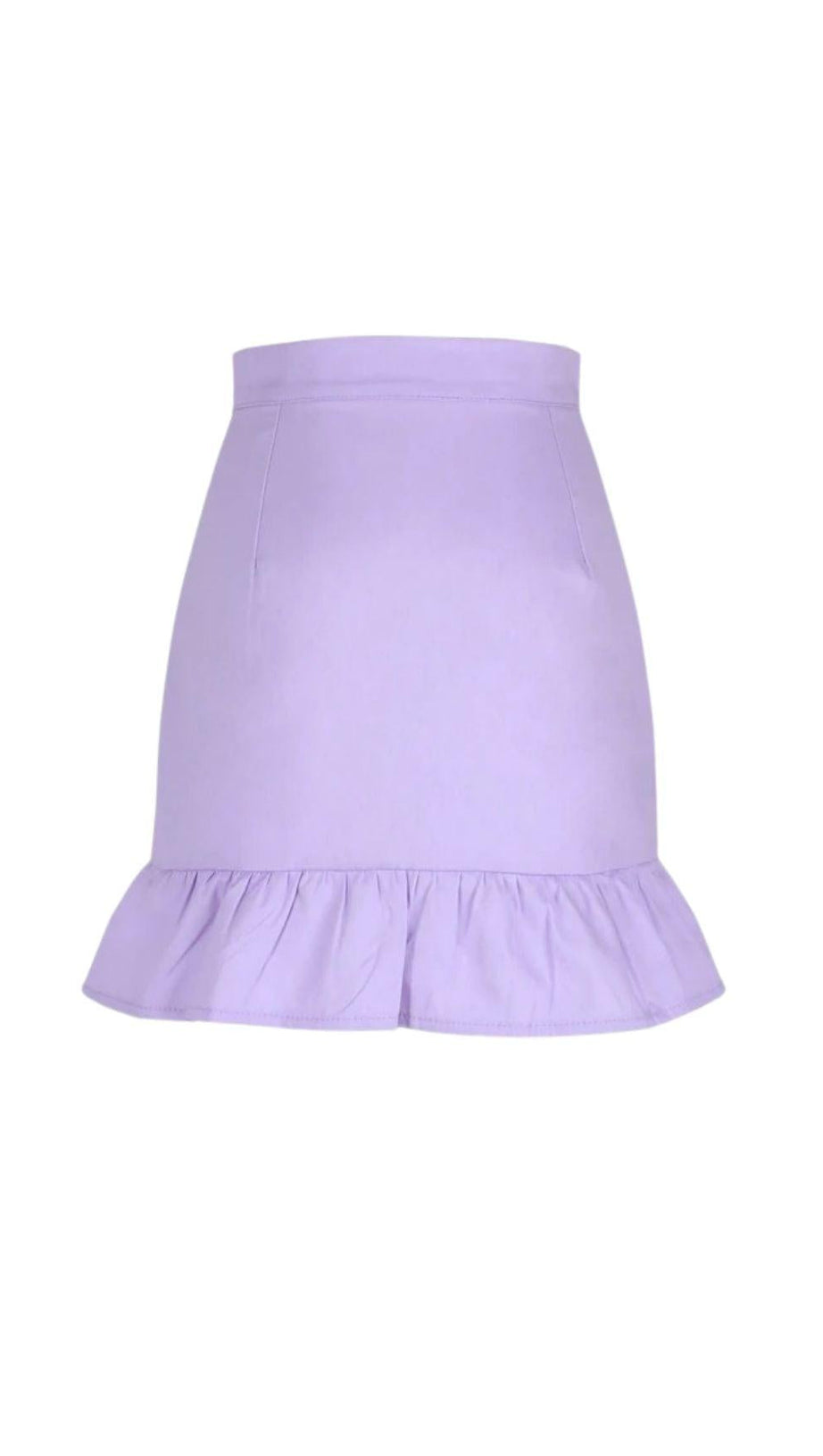 PURPLE RUFFLE PLEATED MINI SKIRT