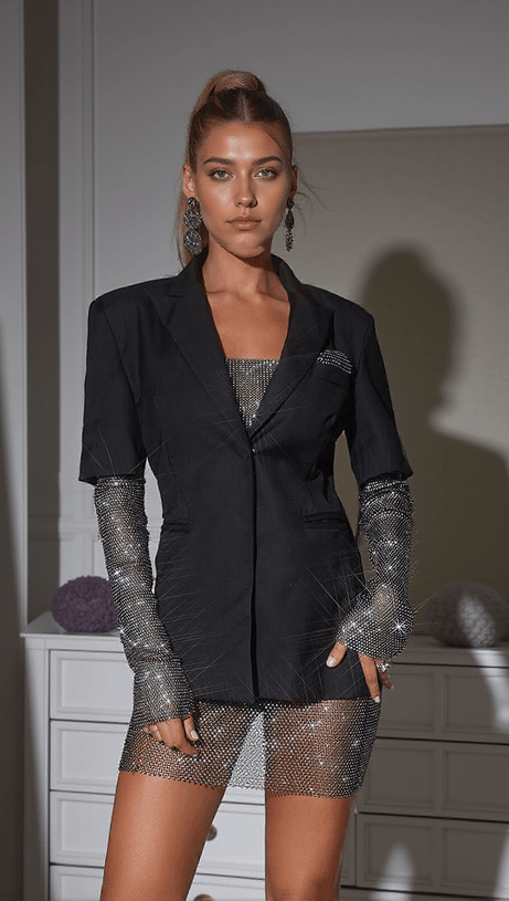 BLAZER A MANICHE LUNGHE IN RETE ODELIA