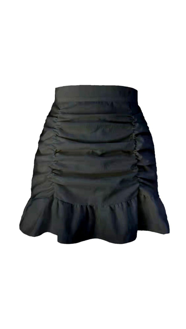 AIIZIE PURPLE RUFFLE PLEATED MINI SKIRT - product image