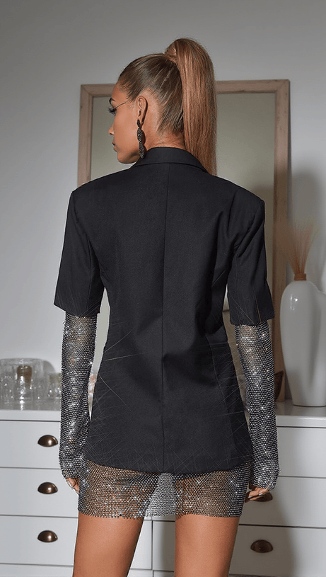 BLAZER A MANICHE LUNGHE IN RETE ODELIA