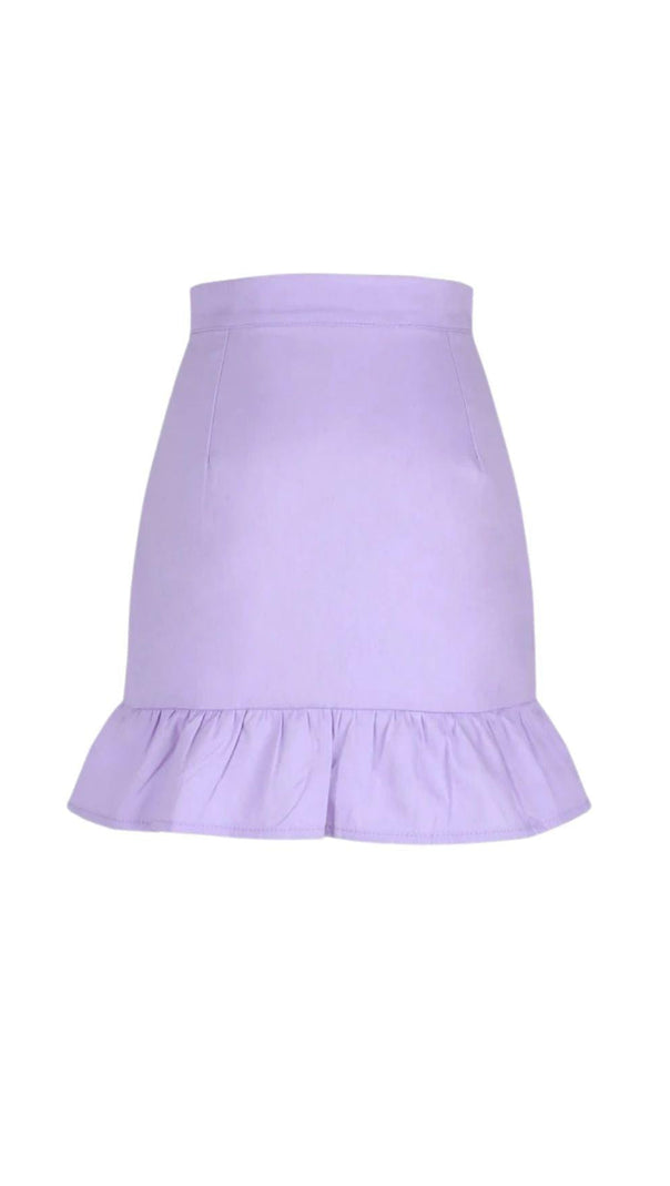 AIIZIE WHITE RUFFLE PLEATED MINI SKIRT - product image
