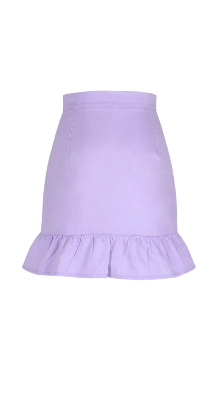 WHITE RUFFLE PLEATED MINI SKIRT