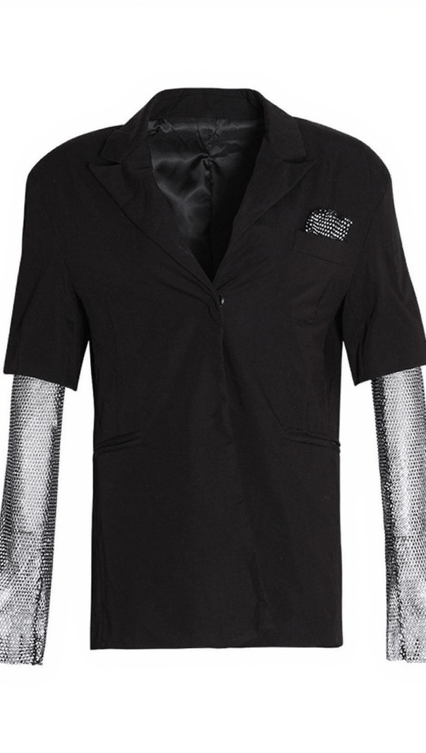 AIIZIE ODELIA MESH LONG SLEEVE BLAZER - product image