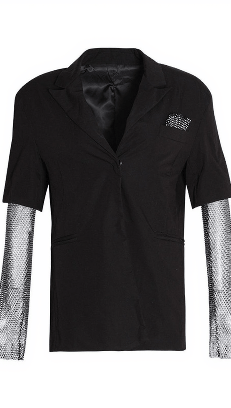 BLAZER A MANICHE LUNGHE IN RETE ODELIA