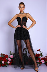 Naia Glitter Spaghetti Strap Tulle Dress