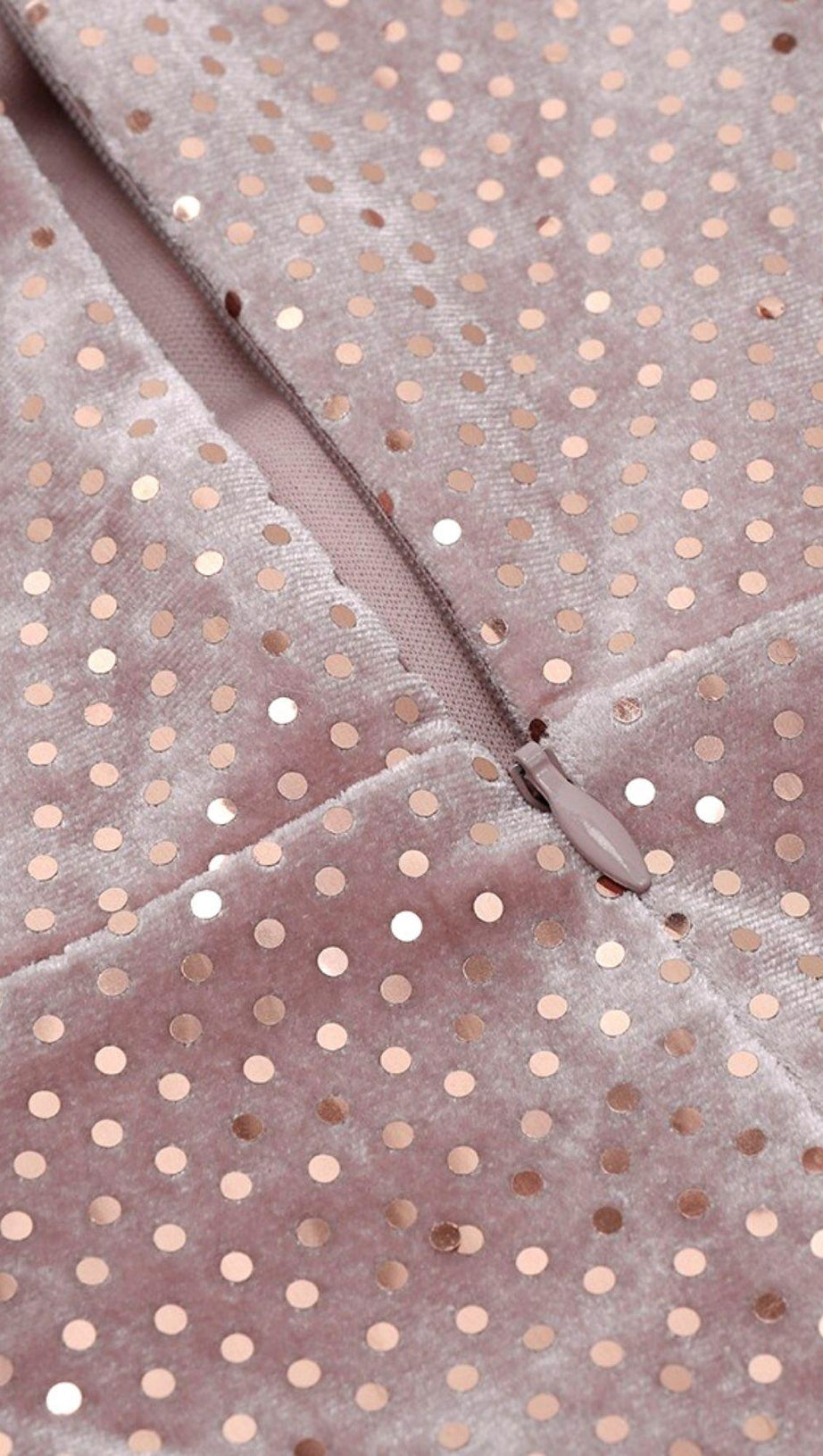 PINK VELVET DOT STRAPLESS MINI DRESS