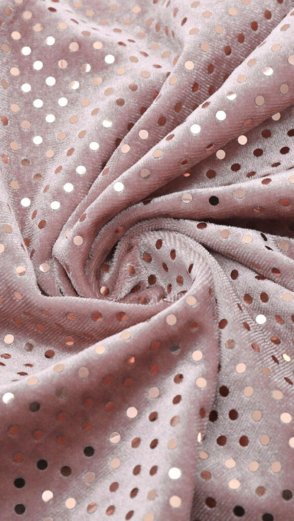 AIIZIE PINK VELVET DOT STRAPLESS MINI DRESS - product image