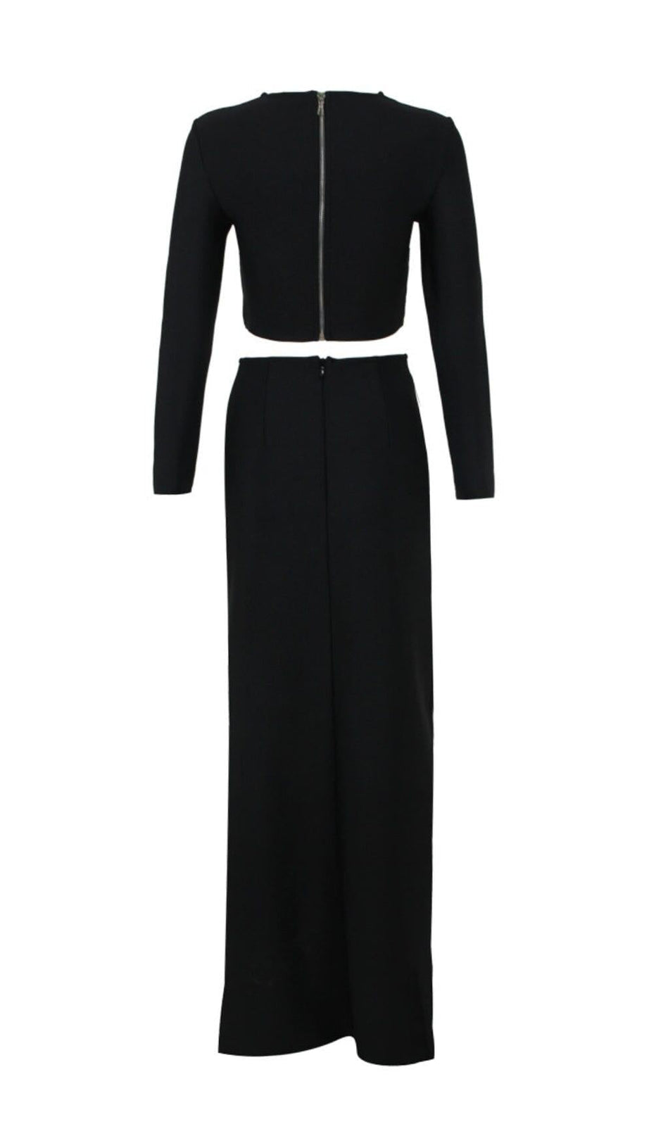 BLACK BEADED STARFISH DIAMOND LONG SLEEVE HIGH WAISTED SPLIT SKIRT