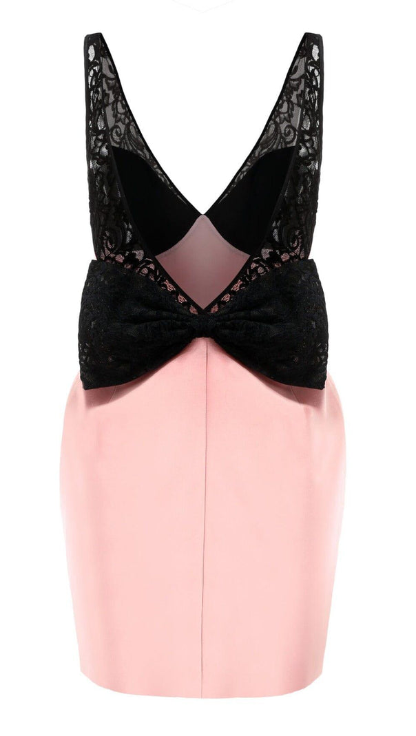 AIIZIE LACE GOLVES PINK PATCHWORK MINI DRESS - product image