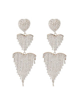 Hazel Heart Tassel Drop Earrings