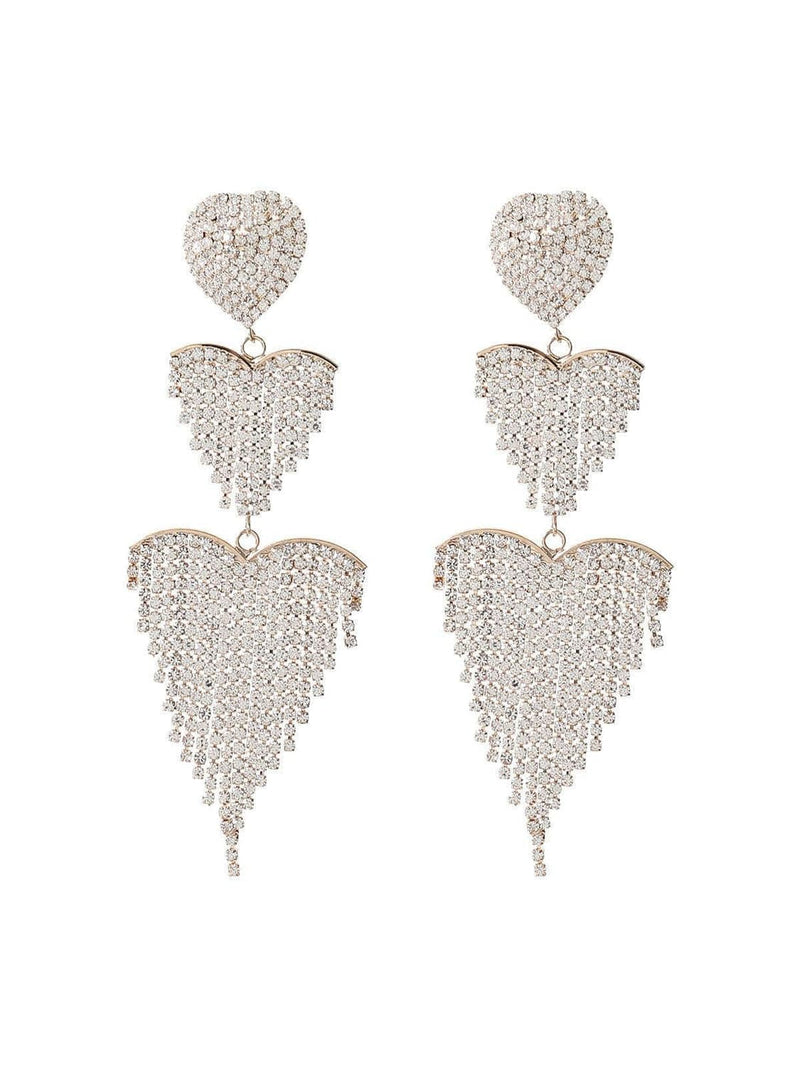 Hazel Heart Tassel Drop Earrings