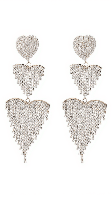HAZEL HEART TASSEL DROP EARRINGS