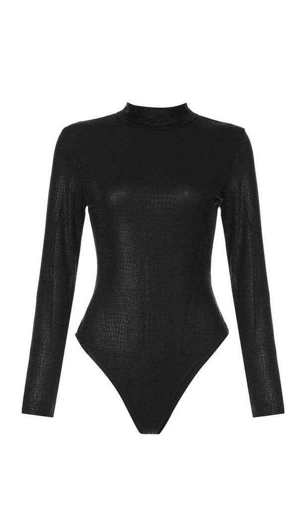 AIIZIE BLACK GRAIN BODYSUIT - product image