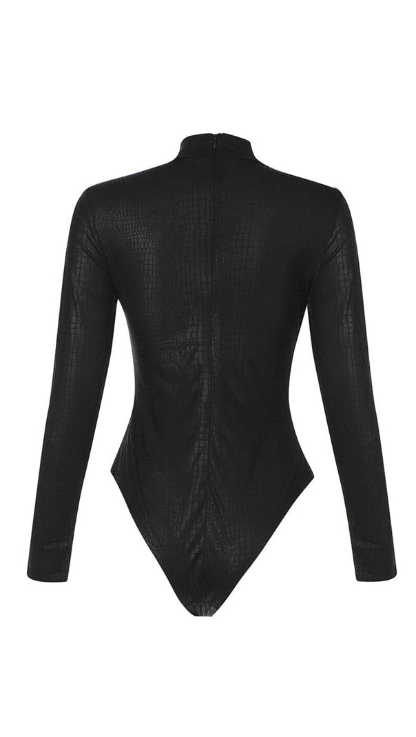 AIIZIE BLACK GRAIN BODYSUIT - product image