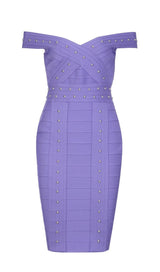 VIOLET BANDAGE MINI DREES