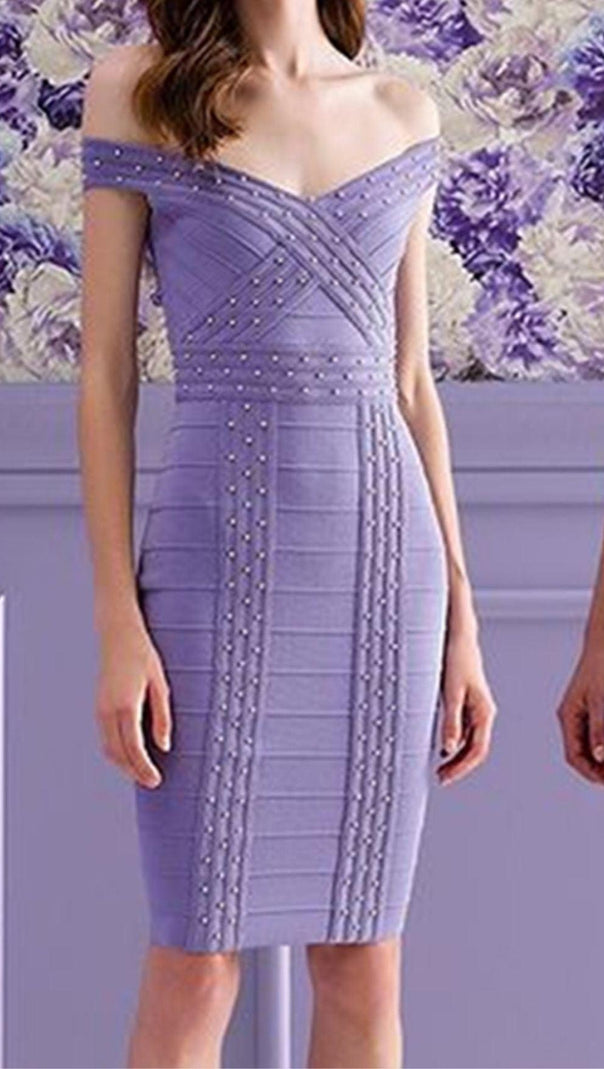 AIIZIE VIOLET BANDAGE MINI DREES - product image