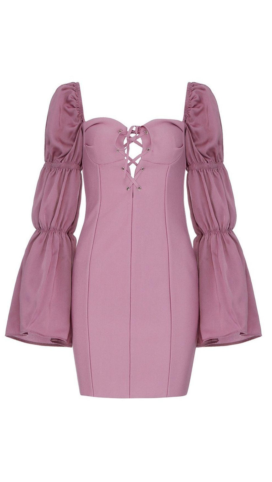 ROSA MINIKLEID MIT PUFFÄRMELN